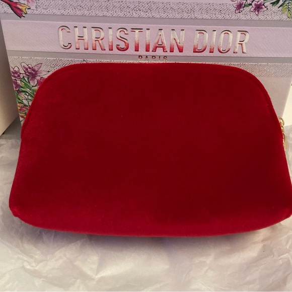 AUTHENTIC DIOR HALF MOON RED POUCH - Picture 2 of 5